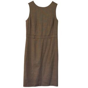 Brooks Brothers super 120’s made in Italy brown tweed wool dress 10
